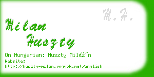 milan huszty business card